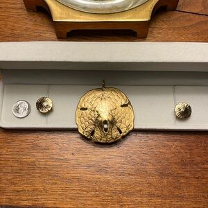 Sand dollar pendant and clip on earrings
